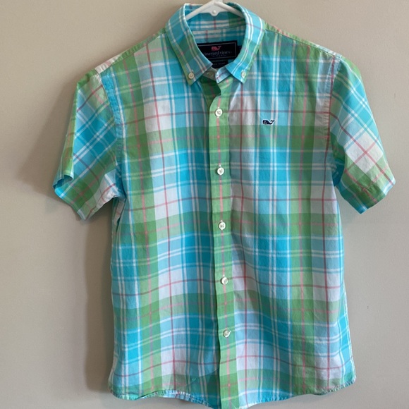 Kids Vineyard Vines Button Down Shirt Small (8-10) Whale Shirt Plaid - Picture 5 of 5